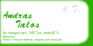 andras talos business card